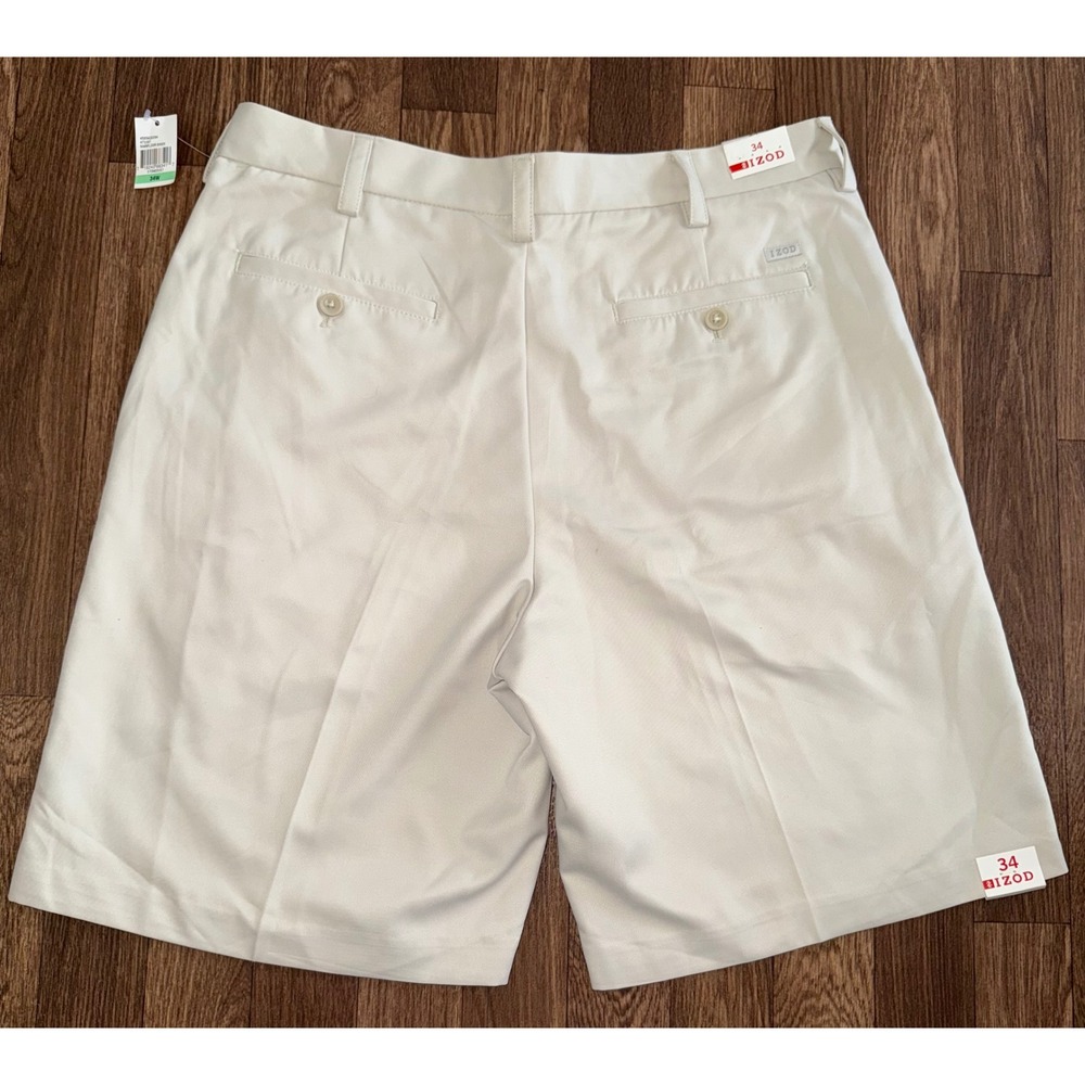 IZOD Golf Shorts Flat Front Casual Chino Khaki Beige Women's Size 34 - Picture 7 of 7
